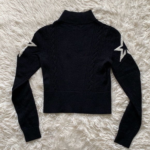 perfect moment crop cable underwear merino wool sweater star sz M - Picture 2 of 6